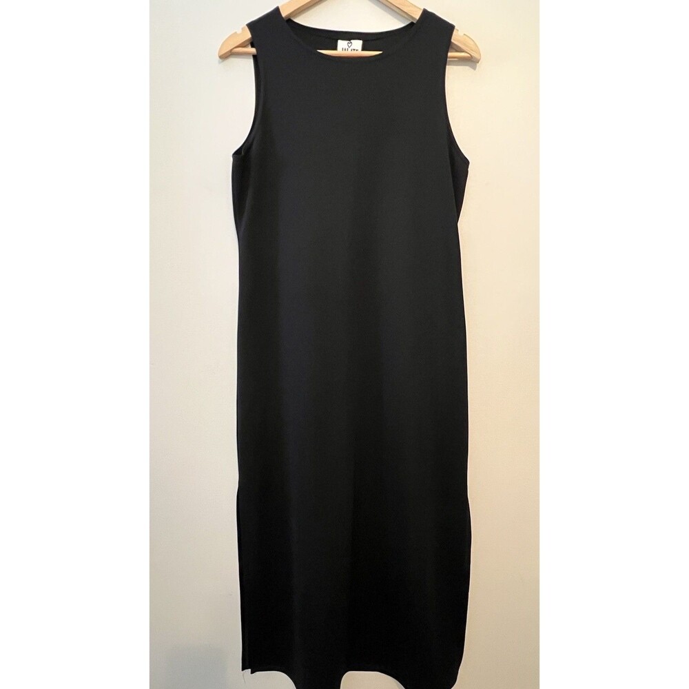 VTG  90's Jalate Women Black Sleeveless Maxi Dress Straight Classic Size Large